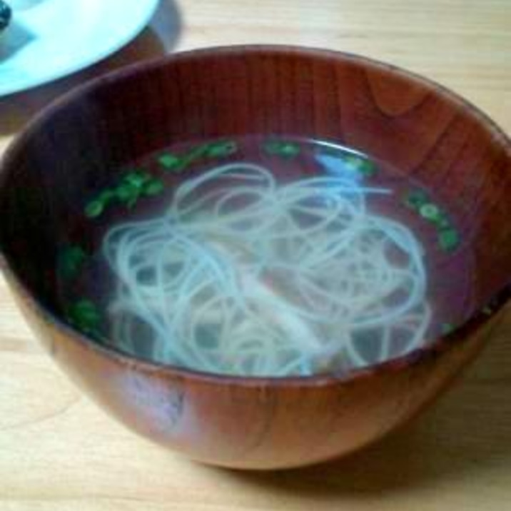 簡単５分で完成！残り物の素麺がお吸い物に★